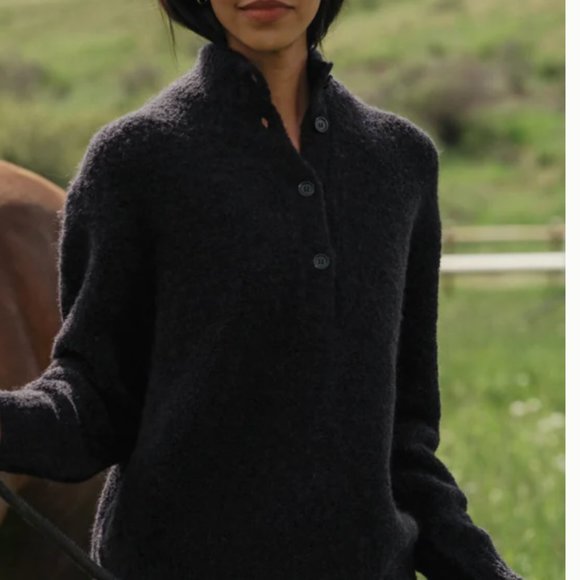 Jenni Kayne Boucle Button Pullover Sweater, Size Small